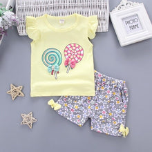 Load image into Gallery viewer, Baby Girls Clothing Sets Fashion Brand Summer Newborn T-shirt Pants 2Pcs/Sets Children Clothes Casual Sports Printed Tracksuits