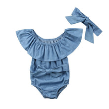 Load image into Gallery viewer, Cute Newborn Toddle Infant Baby Girls Front Bowknot Bodysuit Ruffle Sleeveless Jumpsuit Cotton Summer Outfits Clothes 0-24M