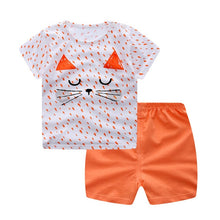Load image into Gallery viewer, Newborn Clothing Set Casual Summer Baby Set Kids Short Sleeve Sports Set Tshirt Shorts Infant Baby Clothes 6-24Month