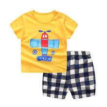 Load image into Gallery viewer, Newborn Clothing Set Casual Summer Baby Set Kids Short Sleeve Sports Set Tshirt Shorts Infant Baby Clothes 6-24Month