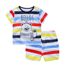 Load image into Gallery viewer, Newborn Clothing Set Casual Summer Baby Set Kids Short Sleeve Sports Set Tshirt Shorts Infant Baby Clothes 6-24Month