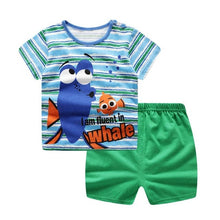 Load image into Gallery viewer, Brand Designer Baby Boy Clothes Sport Clothing Tracksuit Active  Striped Tshirt +shorts Toddler Clothing Sets