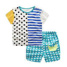 Load image into Gallery viewer, Brand Designer Baby Boy Clothes Sport Clothing Tracksuit Active  Striped Tshirt +shorts Toddler Clothing Sets