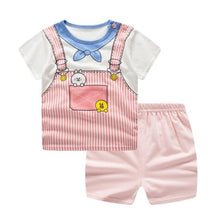 Load image into Gallery viewer, Brand Designer Baby Boy Clothes Sport Clothing Tracksuit Active  Striped Tshirt +shorts Toddler Clothing Sets