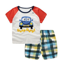 Load image into Gallery viewer, Brand Designer Baby Boy Clothes Sport Clothing Tracksuit Active  Striped Tshirt +shorts Toddler Clothing Sets