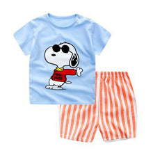 Load image into Gallery viewer, Brand Designer Baby Boy Clothes Sport Clothing Tracksuit Active  Striped Tshirt +shorts Toddler Clothing Sets