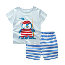 Load image into Gallery viewer, Brand Designer Baby Boy Clothes Sport Clothing Tracksuit Active  Striped Tshirt +shorts Toddler Clothing Sets
