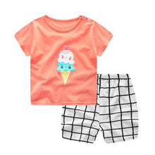 Load image into Gallery viewer, Brand Designer Baby Boy Clothes Sport Clothing Tracksuit Active  Striped Tshirt +shorts Toddler Clothing Sets