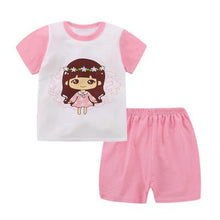 Load image into Gallery viewer, 2019 Summer Baby Boy Clothes Dog Print T-shirt + Striped Shorts Clothing Suit for infant clothing 9M-24Months