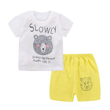Load image into Gallery viewer, 2019 Summer Baby Boy Clothes Dog Print T-shirt + Striped Shorts Clothing Suit for infant clothing 9M-24Months