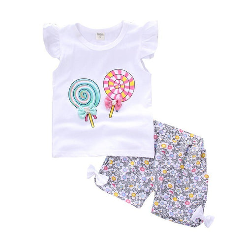 Baby Girls Clothing Sets Fashion Brand Summer Newborn T-shirt Pants 2Pcs/Sets Children Clothes Casual Sports Printed Tracksuits