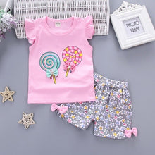 Load image into Gallery viewer, Baby Girls Clothing Sets Fashion Brand Summer Newborn T-shirt Pants 2Pcs/Sets Children Clothes Casual Sports Printed Tracksuits