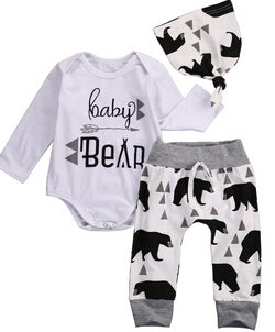 Baby Clothing  Newborn Baby Girl Floral Clothes Jumpsuit Romper +Black Rose Pants Headband Outfit