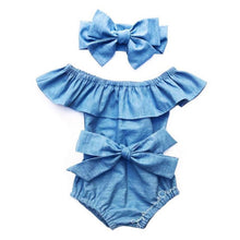 Load image into Gallery viewer, Cute Newborn Toddle Infant Baby Girls Front Bowknot Bodysuit Ruffle Sleeveless Jumpsuit Cotton Summer Outfits Clothes 0-24M