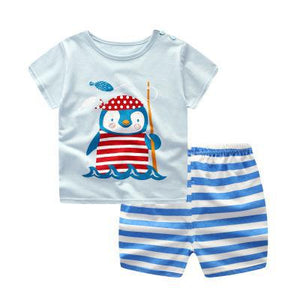 Brand Designer Baby Boy Clothes Sport Clothing Tracksuit Active  Striped Tshirt +shorts Toddler Clothing Sets