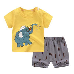 Baby Boy Summer Mickey Clothes Infant Newborn Boy Clothing Set Sports Tshirt+ Shorts Suits