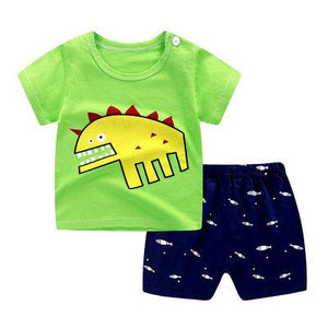 Baby Boy Summer Mickey Clothes Infant Newborn Boy Clothing Set Sports Tshirt+ Shorts Suits