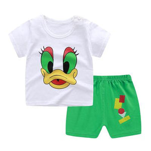 Baby Boy Summer Mickey Clothes Infant Newborn Boy Clothing Set Sports Tshirt+ Shorts Suits